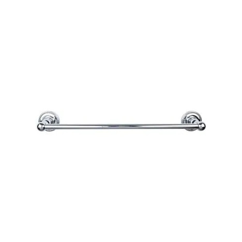 Top Knobs - Edwardian Bath Collection - Edwardian Bath 24" Single Towel Bar Rope Backplate - Polished Chrome - ED8PCF