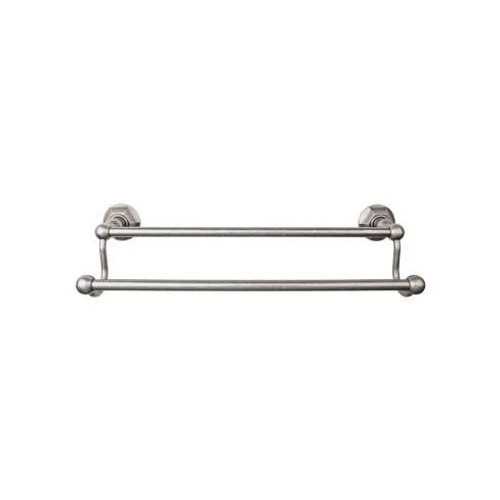 Top Knobs - Edwardian Bath Collection - Edwardian Bath 24" Double Towel Bar Hex Backplate - Antique Pewter - ED9APB