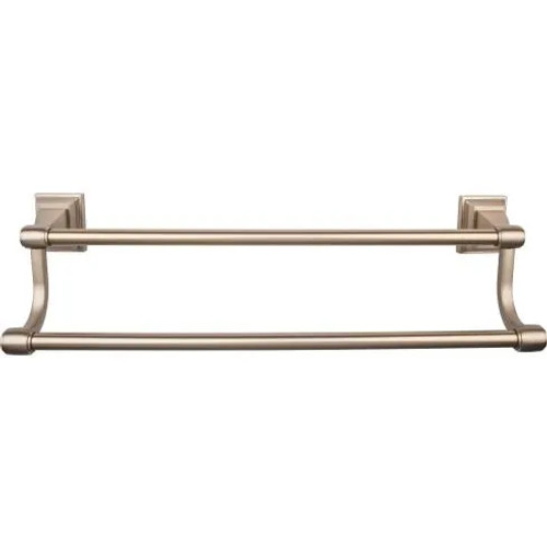 Top Knobs - Stratton Bath Collection - Stratton Bath 24" Double Towel Bar - Brushed Bronze - STK9BB