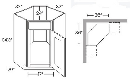 CNC Cabinetry Elegant Dove Kitchen Cabinet - CSB36