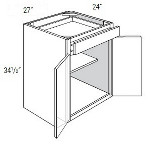 JSI Cabinetry Amesbury White Slab Kitchen Cabinet - B27B-AW