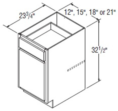 Aristokraft Cabinetry Select Series Benton Birch Paint Universal Design Base Cabinets B1232.5