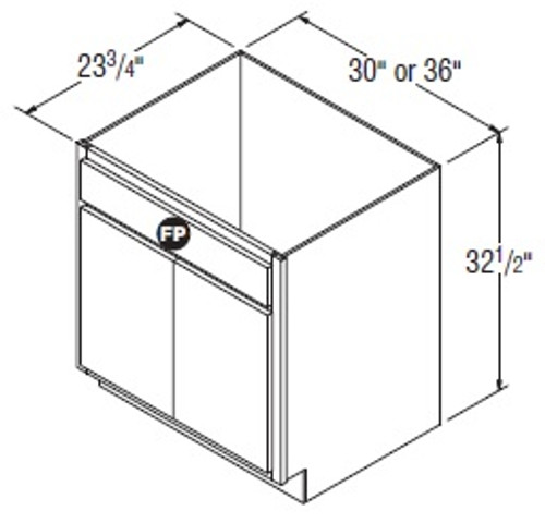 Aristokraft Cabinetry All Plywood Series Benton Birch Paint Universal Design Sink Base Cabinets SB3032.5B