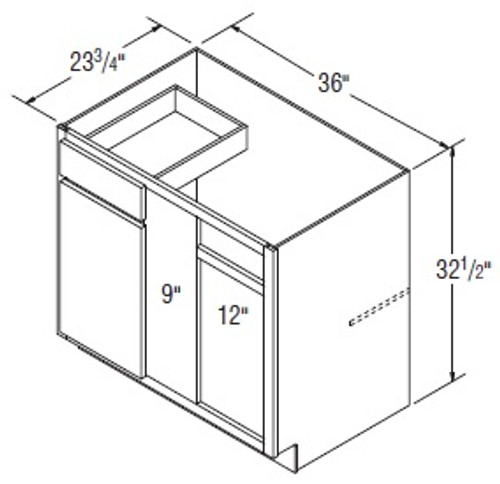 Aristokraft Cabinetry All Plywood Series Benton Birch Paint Square Corner Base Cabinets BC4232.5