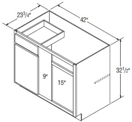 Aristokraft Cabinetry All Plywood Series Benton Birch Paint Square Corner Base Cabinets BC4532.5