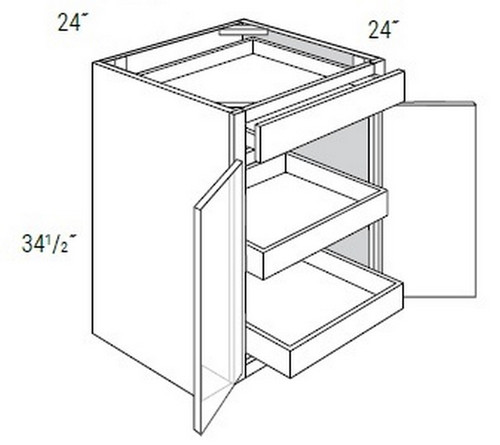 JSI Cabinetry Amesbury White Slab Kitchen Cabinet - B24BSCRT-AW