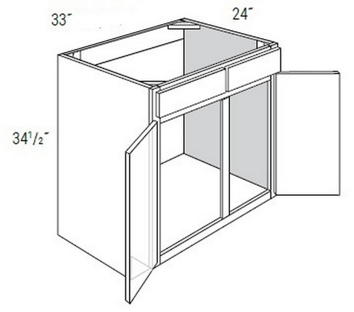 JSI Cabinetry Amesbury White Slab Kitchen Cabinet - SB33-AW