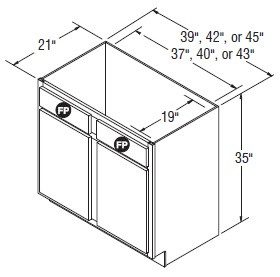 Aristokraft Cabinetry Select Series Brellin Sarsaparilla PureStyle 5 Piece Vanity Console Base VCB4535