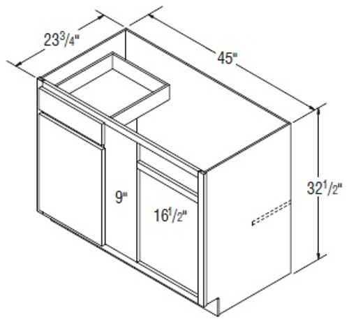 Aristokraft Cabinetry All Plywood Series Dana PureStyle Square Corner Base Cabinets BC4832.5