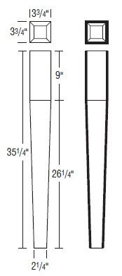 Aristokraft Cabinetry All Plywood Series Dana PureStyle 4 Sided Island Leg ISLEG4S