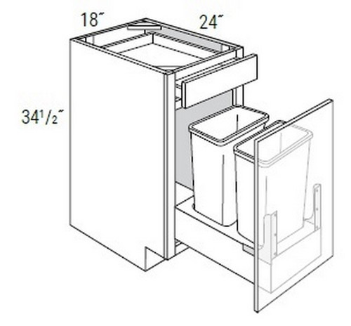 JSI Cabinetry Amesbury White Slab Kitchen Cabinet - B18SFTTR-DMK-AW