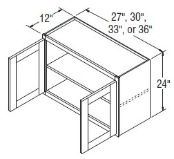 Aristokraft Cabinetry All Plywood Series Dana PureStyle Wall Cabinet with Glass WWG3024B