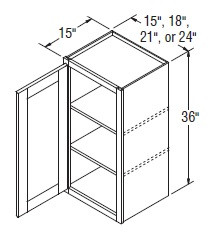 Aristokraft Cabinetry All Plywood Series Dana PureStyle Wall Cabinet with Doors Prepped For Glass WPG153615