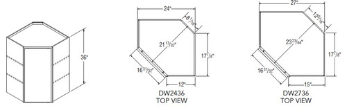 Aristokraft Cabinetry All Plywood Series Dana PureStyle Diagonal Corner Wall Cabinet DW2436