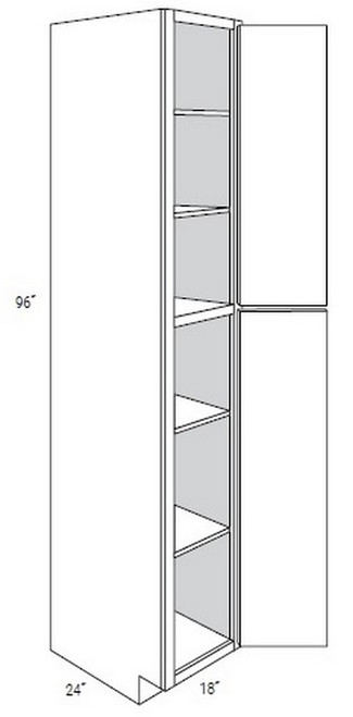 JSI Cabinetry Amesbury White Slab Kitchen Cabinet - WP1896-AW