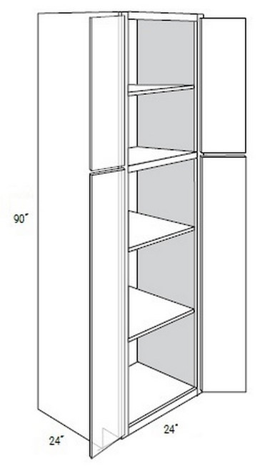 JSI Cabinetry Amesbury White Slab Kitchen Cabinet - WP2490B-AW