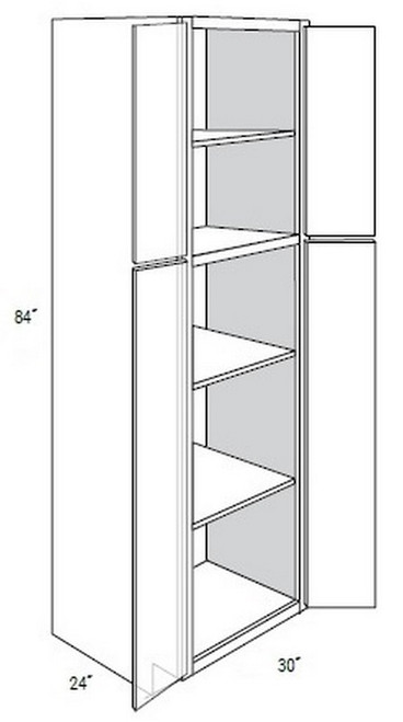 JSI Cabinetry Amesbury White Slab Kitchen Cabinet - WP3084B-AW