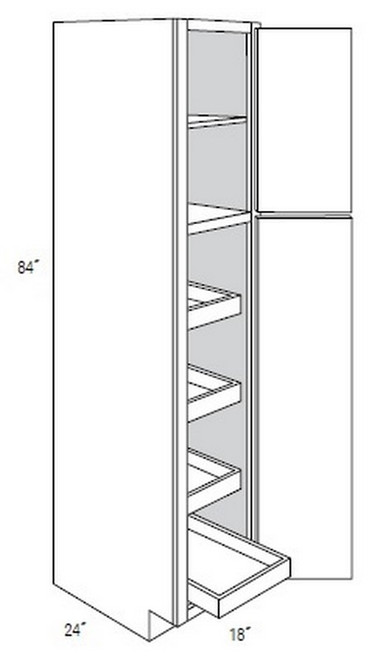 JSI Cabinetry Amesbury White Slab Kitchen Cabinet - WP1884SCRT-AW