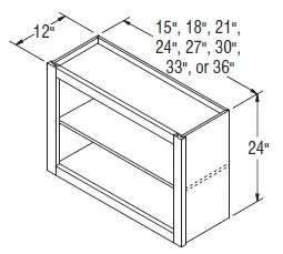 Aristokraft Cabinetry All Plywood Series Dayton Birch Wall Open Cabinet WOL2124