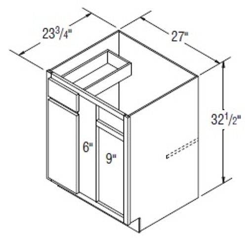 Aristokraft Cabinetry All Plywood Series Dayton Birch Square Corner Base Cabinets BC3632.5