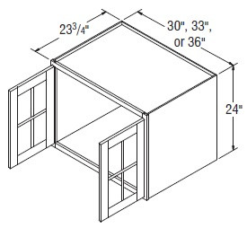 Aristokraft Cabinetry All Plywood Series Dayton Paint Refrigerator Wall Cabinets with Mullion Doors RWMD3324B