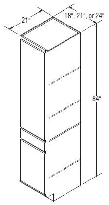 Aristokraft Cabinetry All Plywood Series Dayton Paint Linen Closet with Drawer LCD24R Hinged Right