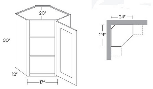 CNC Cabinetry Elegant Smoky Grey Kitchen Cabinet - CW2430