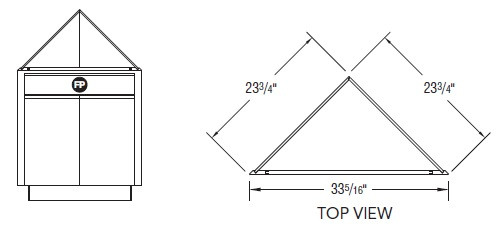 Aristokraft Cabinetry All Plywood Series Dayton Paint Base End Cabinet 45° with False Panel BEC4524