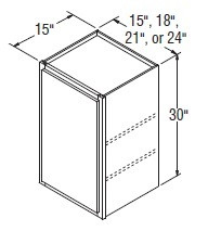 Aristokraft Cabinetry Select Series Dayton Paint Wall Cabinet W153015R Hinged Right