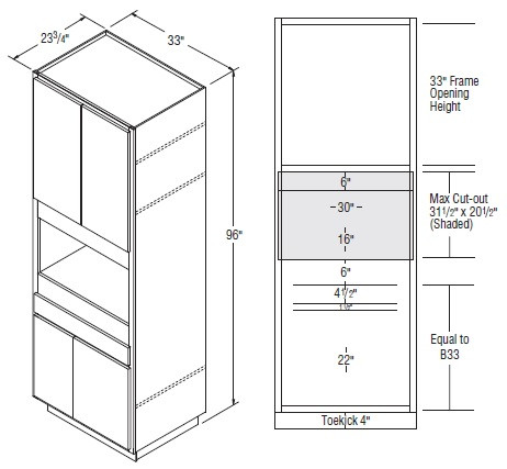 Aristokraft Cabinetry Select Series Dayton Paint Microwave Tall Cabinet TMW3396B