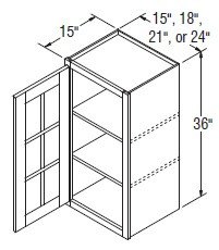 Aristokraft Cabinetry Select Series Dayton Paint Wall Cabinet with Mullion Doors WMD243615