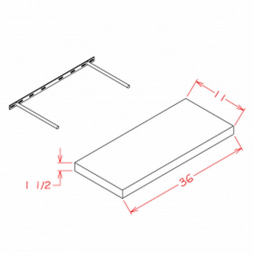 U.S. Cabinet Depot - Shaker Black - Floating Shelf - White-FS36