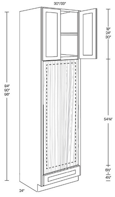 CNC Cabinetry Elegant Smoky Grey Kitchen Cabinet - OVD3090