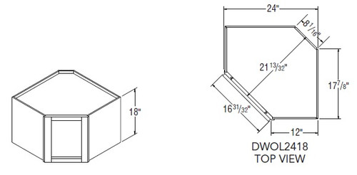 Aristokraft Cabinetry Select Series Durham PureStyle Diagonal Corner Open Wall Cabinet DWOL2418