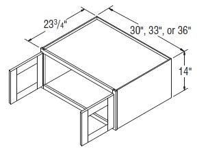 Aristokraft Cabinetry All Plywood Series Durham PureStyle Refrigerator Wall Cabinets with Glass RWWG3614B