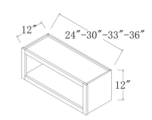 Barley Stacked Glass Door Wall Cabinet BA-GW3612