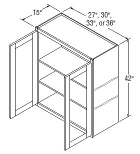 Aristokraft Cabinetry Select Series Elkins PureStyle Wall Cabinet with Doors Prepped For Glass WPG274215B