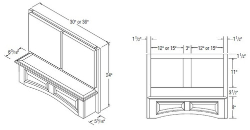 Aristokraft Cabinetry Select Series Elkins PureStyle Canopy Wood Hoods, Arch WHCA36
