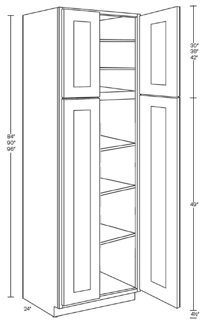 CNC Cabinetry Fashion White Kitchen Cabinet - UC3024-90