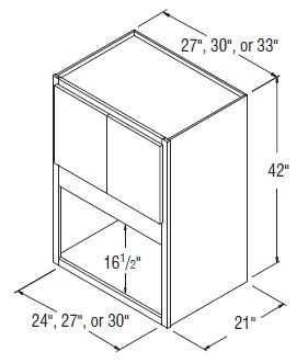 Aristokraft Cabinetry All Plywood Series Elkins PureStyle Wall Built-in Microwave Cabinet MWC334221B