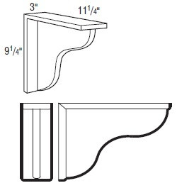 Aristokraft Cabinetry All Plywood Series Elkins PureStyle Valance Corbel VCORBEL11