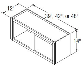Aristokraft Cabinetry Select Series Gaither Paint 5 Piece Wall Open Cabinet WOL4814D2