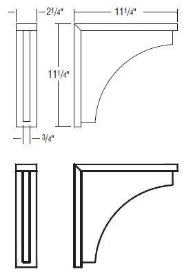 Aristokraft Cabinetry Select Series Gaither Paint 5 Piece Cove Corbel CORBELCOVE11