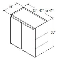 Aristokraft Cabinetry All Plywood Series Gaither Paint 5 Piece Wall Cabinet W453015