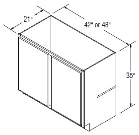 Aristokraft Cabinetry All Plywood Series Gaither Paint 5 Piece Vanity Base with Full Height Door VB4235FH