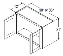 Aristokraft Cabinetry All Plywood Series Gaither Paint 5 Piece Wall Cabinet with Glass WWG3621B