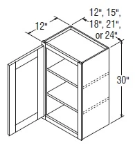 Aristokraft Cabinetry All Plywood Series Gaither Paint Wall Cabinet with Glass WWG2130