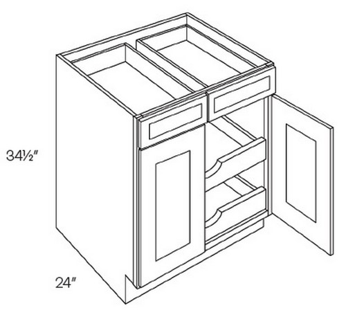 CNC Cabinetry Park Avenue White Kitchen Cabinet - B33-POS2