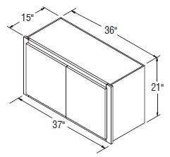 Aristokraft Cabinetry Select Series Gaither Birch 5 Piece Wall Trimmable Cabinet WT372115B