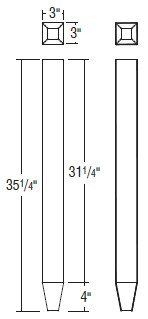Aristokraft Cabinetry Select Series Gaither Birch 5 Piece Straight Island Leg Tapered STISLEGTAP